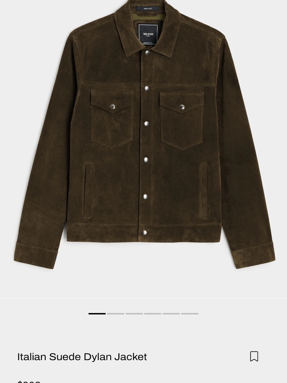 Todd Snyder Green
Suede Dylan Jacket